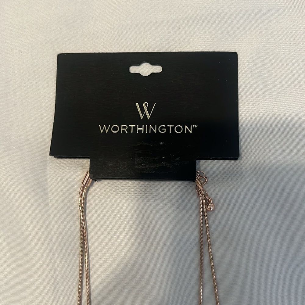 NWT Worthington rose gold colored teardrop loopy necklace - Picture 4 of 8
